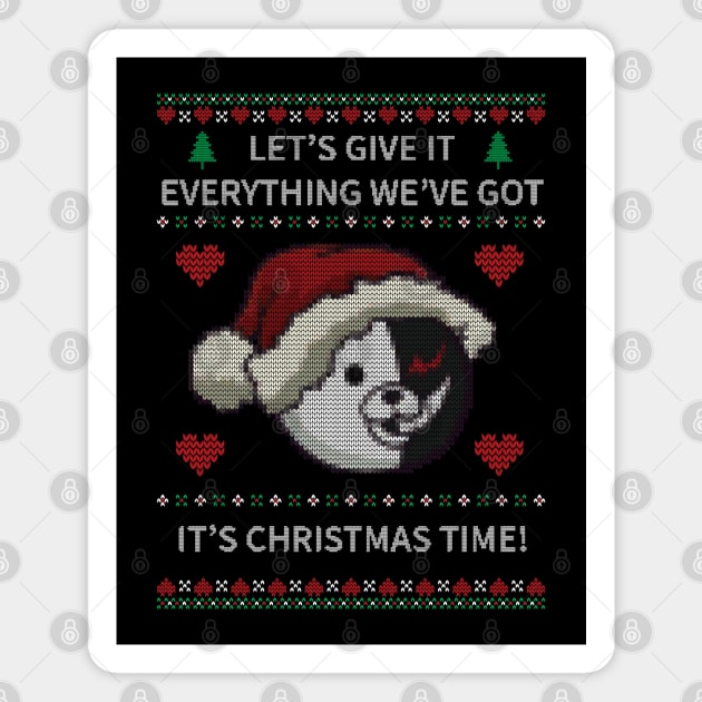 Monokuma Ugly Christmas Sweater Magnet by nimazu